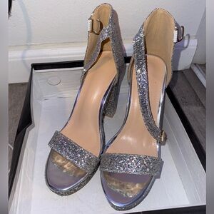 Glitter Chunky Heeled Sandals